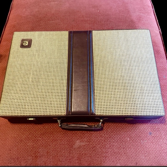 Rare 1970's Pierre Cardin Backgammon Attache Leather Case Game Set - Picture 2 of 8